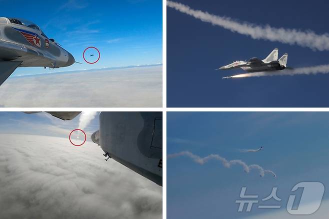 (평양 노동신문=뉴스1) = 북한 인민군 근위 제1공군사단 관하 비행연대의 반항공전투 및 공습훈련 모습. [국내에서만 사용가능. 재배포 금지. DB 금지. For Use Only in the Republic of Korea. Redistribution Prohibited] rodongphoto@news1.kr