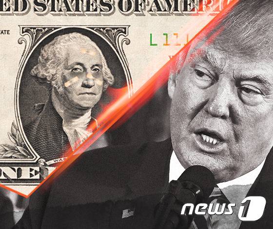 도널드 트럼프 미국 대통령과 달러 이미지ⓒ News1 DB