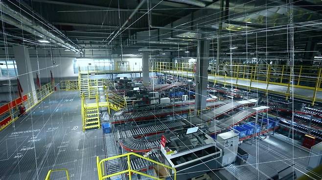 중국 전자상거래 기업 징둥의 베이징 '아시아 1호' 스마트 물류센터 내부. /징둥 제공