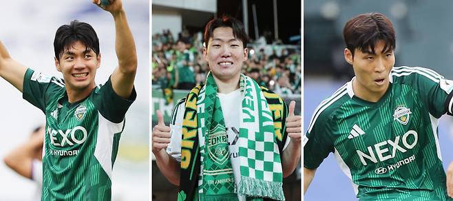 전북 현대 전진우, 강상윤, 박진섭(왼쪽부터). 프로측구연맹 제공