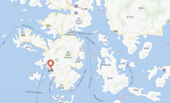 통영 중화항 위치도 [네이버 지도 캡처]