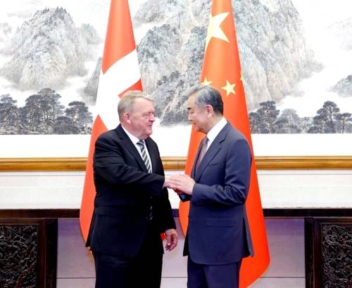 19일 베이징에서 만난 덴마크-중국 외교장관 [중국 외교부 제공. 재판매 및 DB 금지]