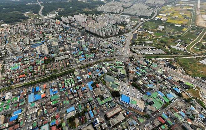 고양시청과 원당역이 위치한 성사 1동 일대. 사진=네이버 항공뷰 캡처