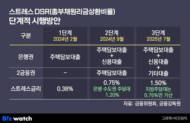 스트레스 DSR 단계적 시행방안./그래픽=비즈워치