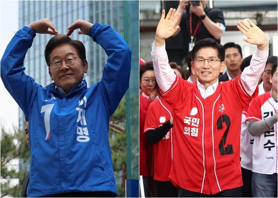 이재명 더불어민주당 대선 후보, 김문수 국민의힘 대선 후보. 〈자료사진=연합뉴스〉