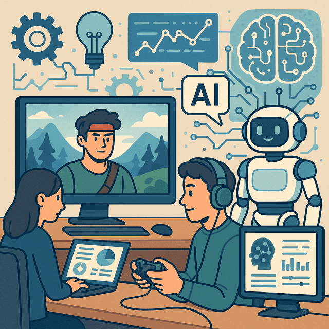 AI를 활용해서 게임을 제작하는 모습. (사진=챗GPT 제작)