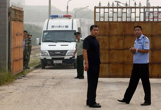 라달즈가 수감되었던 베이징 제2교도소의 정문. 2012년 촬영한 사진이다