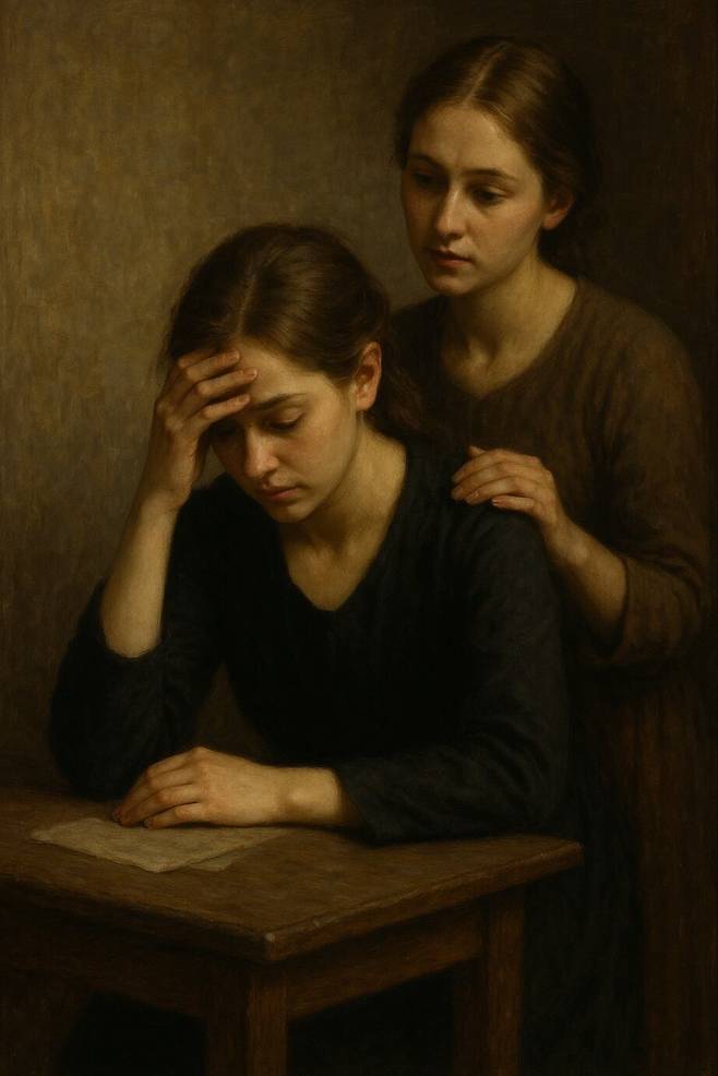 챗GPT에게 셰익스피어의 소네트 '달콤하고 고요한 사색의 법정으로'를 그림으로 표현해 달라고 한 결과물./오픈AI&곽아람