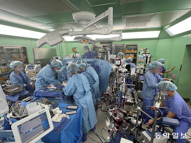 체외순환사(오른쪽)가 심장 수술 중 인공심폐장치를 다루고 있다. 대한심장혈관흉부외과학회 제공