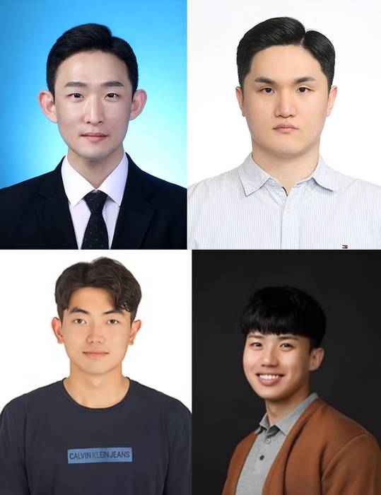 한국세라믹기술원 김영재 박사와 서용준 연구원, 부산대학교 이길주 교수와 정익훈 연구원(왼쪽 위부터 시계방향으로)이 광학적 문제를 해결한 새로운 차량용 안료를 개발했다.