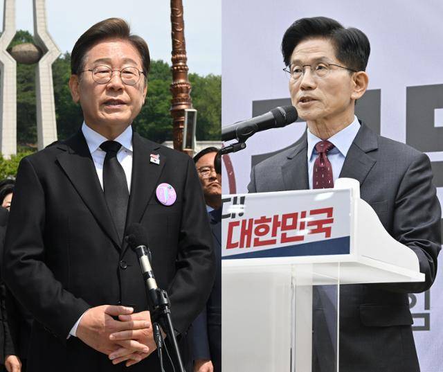 이재명(왼쪽) 더불어민주당 대선 후보와 김문수 국민의힘 대선 후보. 뉴스1
