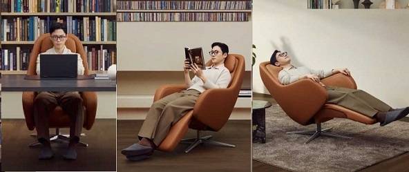 안마, 휴식,  업무나 독서 등 3가지 기능이 하나에 압축된 코웨이의 ‘비렉스 트리플체어’. [코웨이 제공]