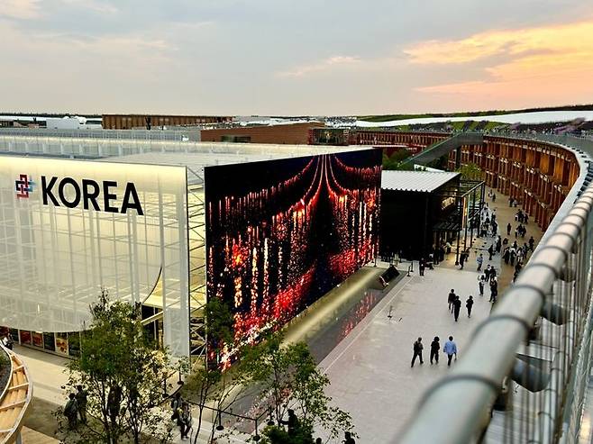 '한국 관광' 홍보 영상이 펼쳐지는 '오사카 엑스포 2025'의 한국관 *재판매 및 DB 금지