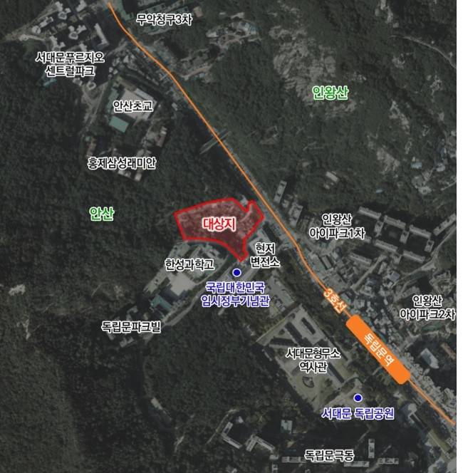 서대문구 현저동 1-5 모아타운 위치도 [서울시 제공. 재판매 및 DB 금지]