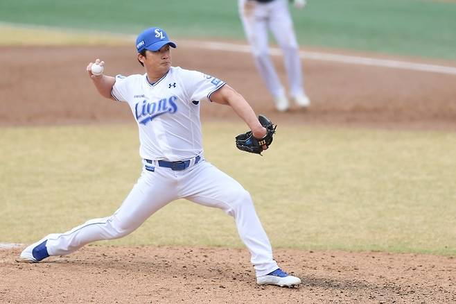 지난달 9일 퓨처스리그 KT 위즈와의 경기에 등판한 오승환. <삼성 라이온즈 제공>