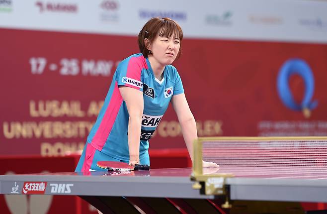 눈물을 흘리는 서효원(대한탁구협회)