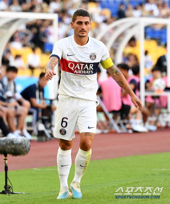 파리 생제르맹과 전북 현대의 친선경기가 3일 부산아시아드주경기장에서 열렸다. 파리 생제르맹 베라티. 부산=박재만 기자pjm@sportschosun.com/2023.08.03/