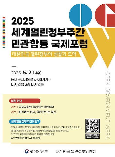 2025 세계열린정부주간 민관합동 국제포럼 행사 포스터. ⓒ행정안전부
