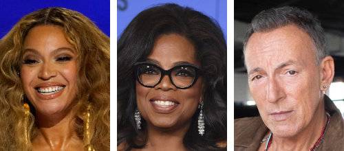(왼쪽부터)비욘세, 오프라 윈프리, 스프링스틴.