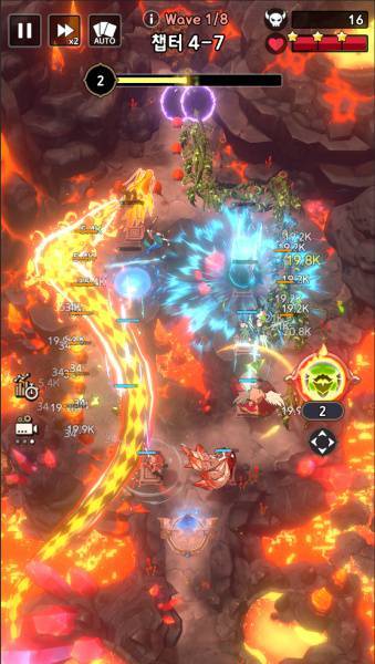 서머너즈 워 러쉬 타워 디펜스 모드 화면