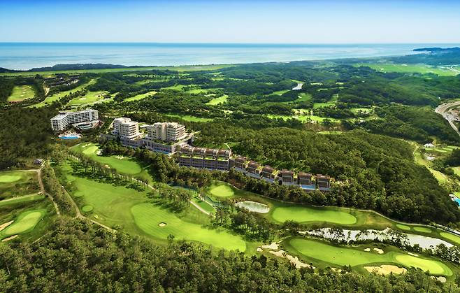 4만평의 숲과 온천속의 단지. 설해수림 조감도.