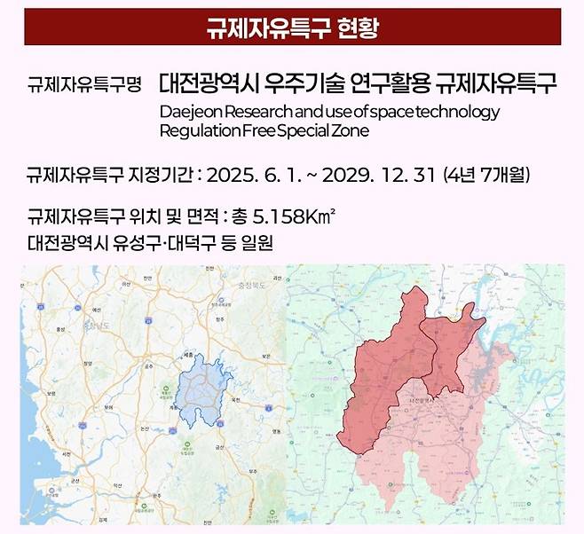 대전시 규제자유특구 구역.