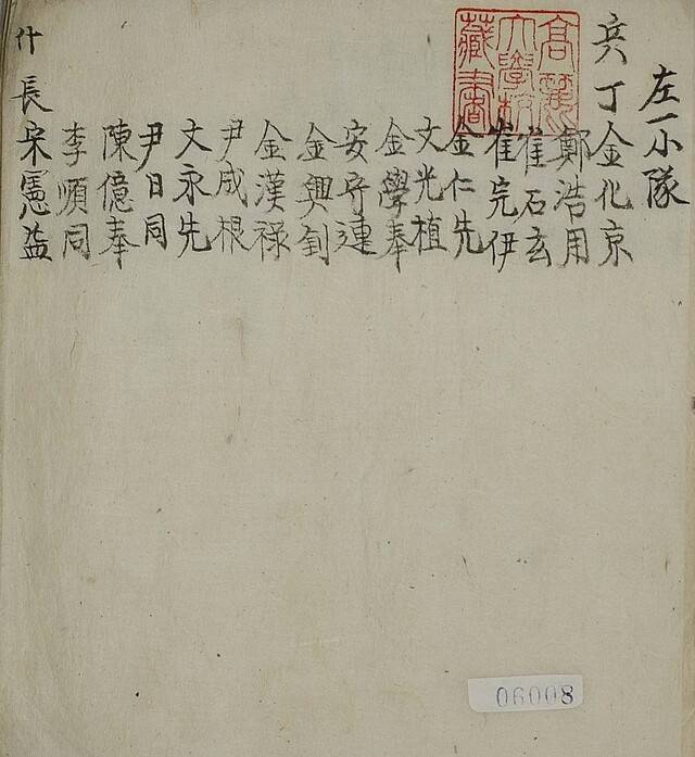 갑오십월일 경리청 좌일소대. /고려대 도서관 제공