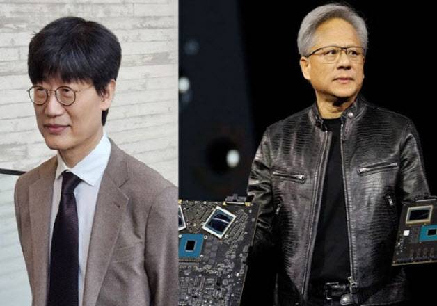 이해진 네이버 이사회 의장과 젠슨 황 엔비디아 CEO. 사진=연합뉴스