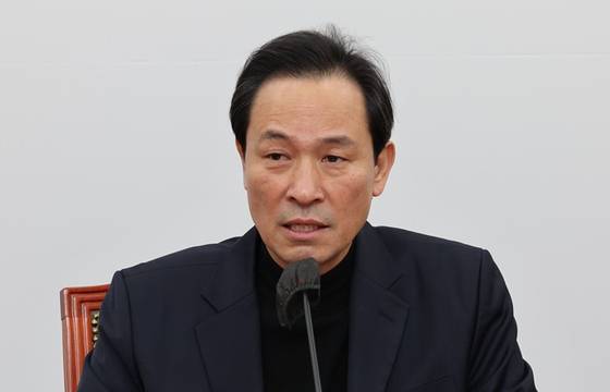 더불어민주당 공동선대위원장인 우상호 전 의원. 〈사진=연합뉴스〉.〉