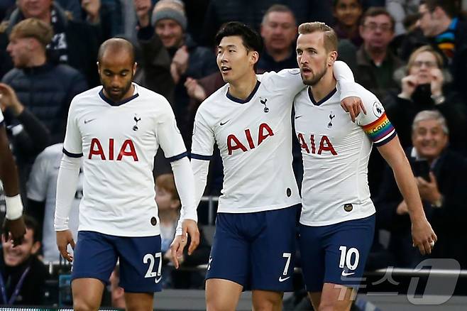 토트넘 시절 루카스 모우라, 손흥민, 해리 케인(왼쪽부터) ⓒ AFP=뉴스1