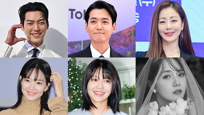 배우 김우빈·정경호·오나라·강은비·최수영·신민아(시계방향순) ⓒOSEN