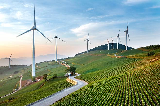 강원 태백시에 설치되어 있는 풍력발전기. /태백시 제공