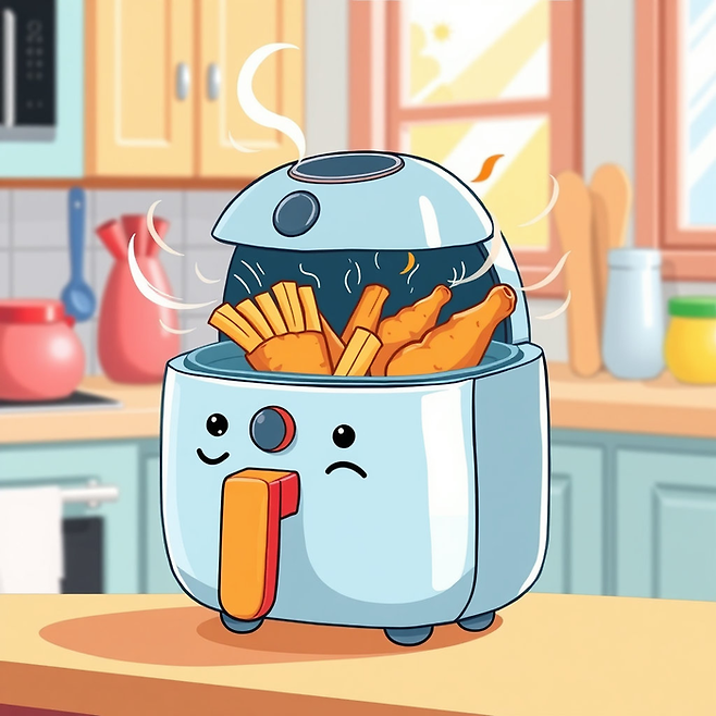 톡톡 과학 - 에어프라이어의 원리 (AI로 이미지 생성)
