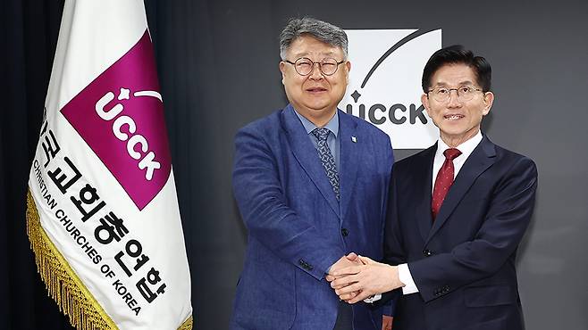 지난 19일 한국교회총연합 방문한 김문수 후보