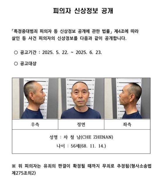 차철남 신상정보. 사진 경기남부경찰청