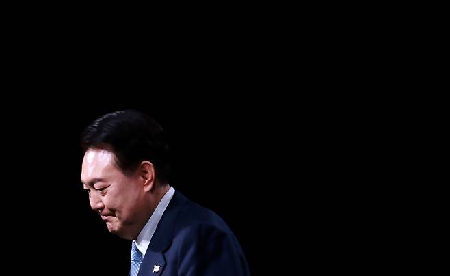 President Yoon Suk Yeol attends the opening session of the Ministerial Conference of the Third Summit for Democracy in March last year. The Constitutional Court upheld the National Assembly’s impeachment of Yoon, ousting him from office on April 4, 2025. [YONHAP]