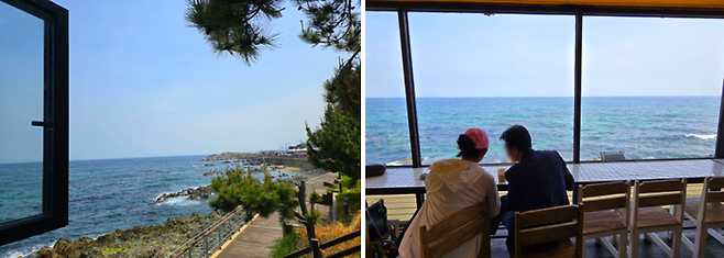 바다와 마주하고 있는 카페봄 / 사진=김혜성 여행+ 기자