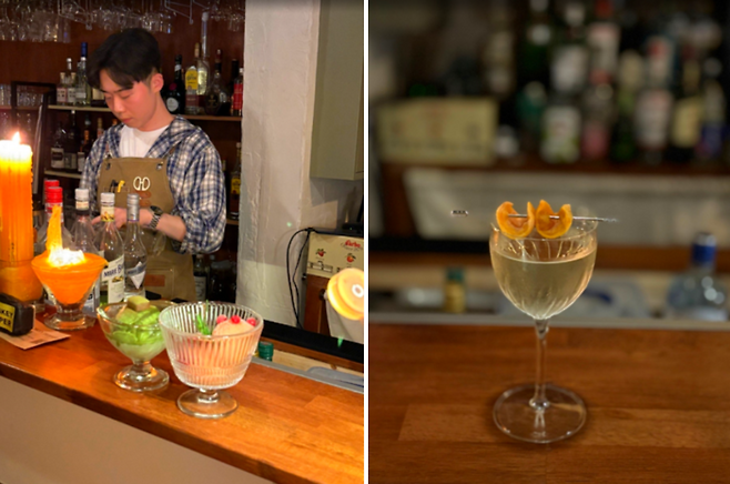 리치한 토마토, 말차 스피니치 젤라토, 자연송이 마티니 / 사진=김지은 여행+ 기자