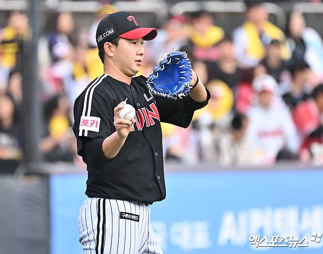 LG 투수 유영찬은 22일 이천챔피언스파크에서 열린 '2025 메디힐 KBO 퓨처스리그' NC전에서 구원 등판했다. 1이닝 무실점, 최고 구속 시속 148km까지 던지며 눈길을 끌었다. 엑스포츠뉴스 DB