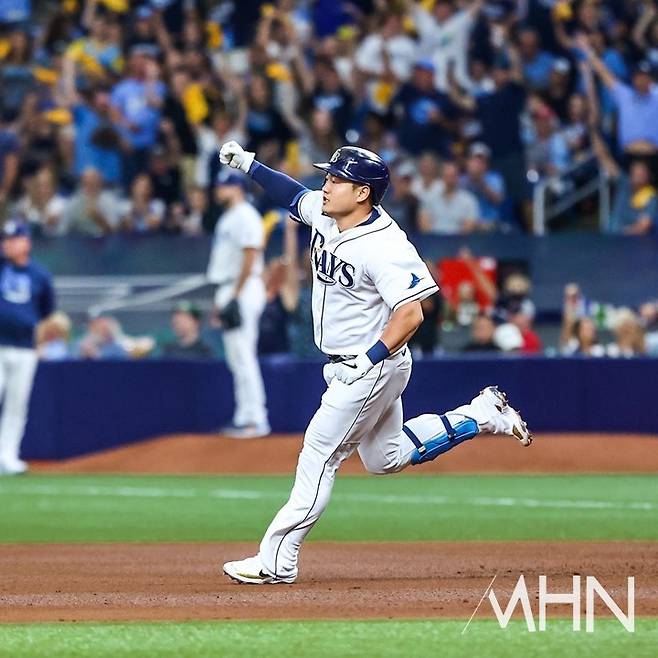 (자신의 전성기를 보냈던 탬파베이 시절의 최지만)