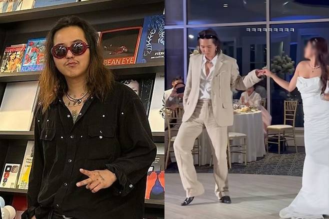 대체 복무 중 장발로 논란이 된 송민호 모습. 사회관계망서비스(SNS) 캡처