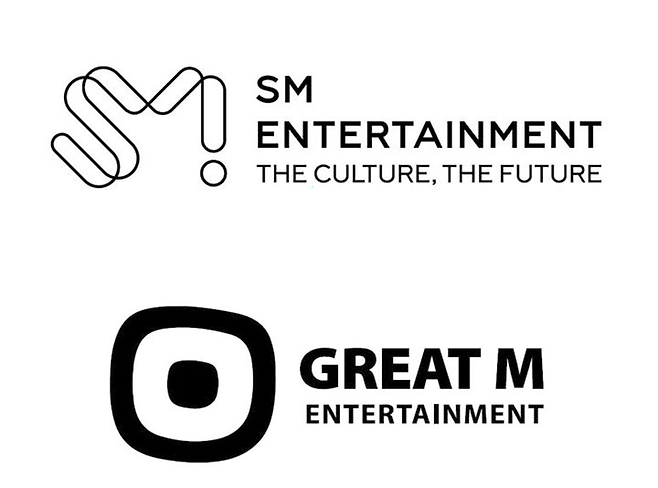 SM엔터테인먼트(위)와 그레이트엠 로고. 각 엔터테인먼트사 제공