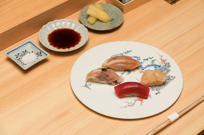 An assortment of sushi served at Sushi Kanesaka. /Grand InterContinental Seoul Parnas