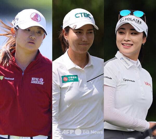 2025년 미국여자프로골프(LPGA) 투어 신설 대회인 '멕시코 리비에라 마야 오픈 앳 마야코바'에 출전한 루키 제니 배, 미란다 왕, 윤이나 프로. 사진제공=ⓒAFPBBNews = News1