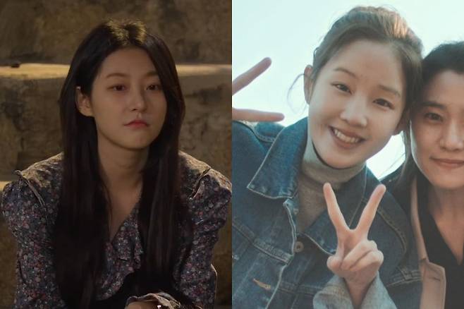 영화 '기타맨', '내가 누워있을 때' 스틸컷에서 김새론(좌), 박보람 /사진=씨엠닉스, 시네마 달