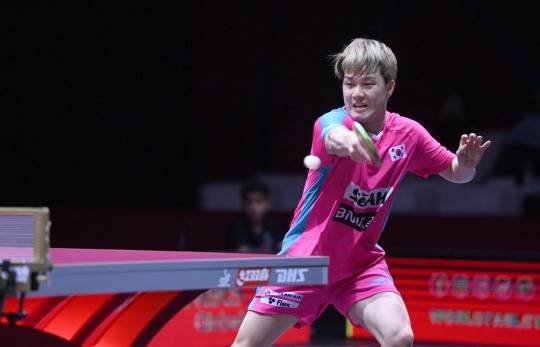 세계탁구선수권 남자단식 8강전에 나선 안재현. 사진[연합뉴스]