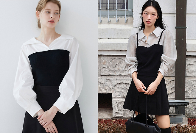 뷔스티에 스타일의 원피스 코디 [W컨셉 제공]