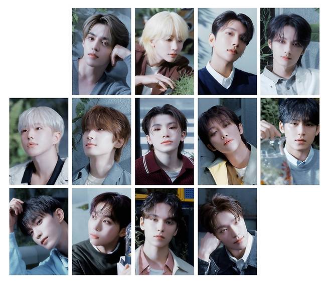 에스쿱스·정한·조슈아·준·호시·원우·우지·디에잇·민규·도겸·승관·버논·디노로 이루어진 그룹 세븐틴. 플레디스 엔터테인먼트 제공