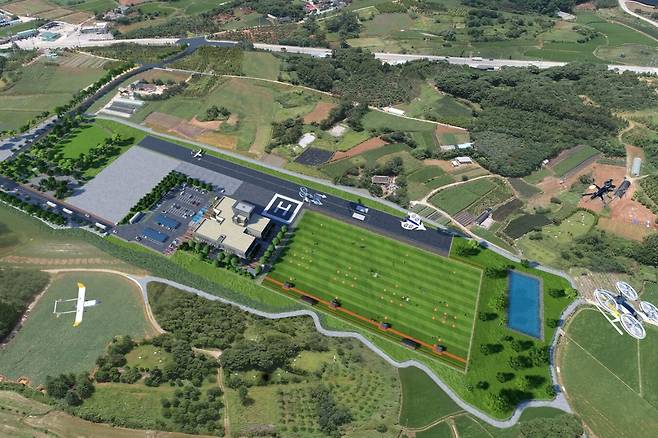 전북 고창군 성내면 조동리 일원에 건립 중인 ‘고창(호남권) 드론통합지원센터’ 조감도. 고창군 제공