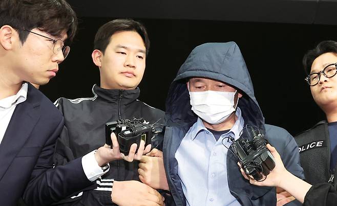 5월19일 경기 시흥 흉기 살인 피의자인 차철남이 경찰에 긴급체포됐다. ⓒ연합뉴스